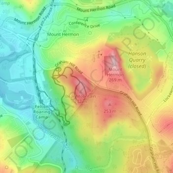 Cathedral Grove topographic map, elevation, terrain