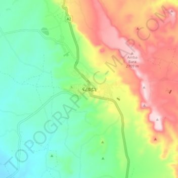 Freweyni topographic map, elevation, terrain
