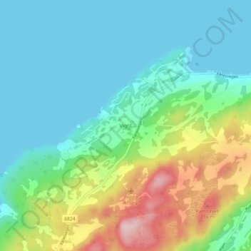 Vigtil topographic map, elevation, terrain