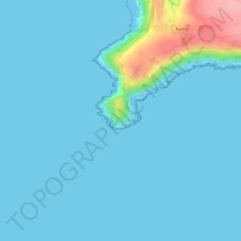 Rame Head topographic map, elevation, terrain