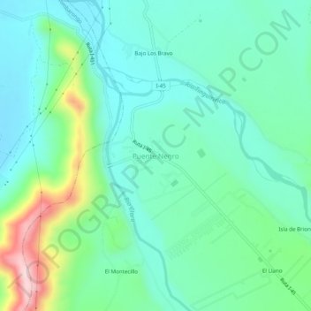 Puente Negro topographic map, elevation, terrain