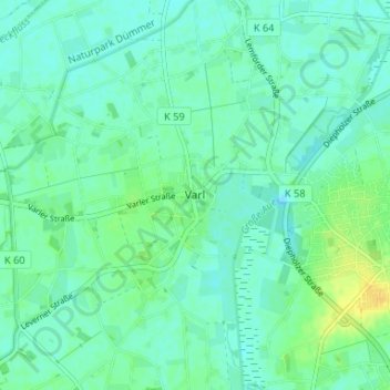 Varl topographic map, elevation, terrain