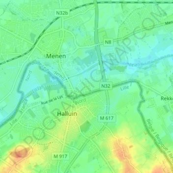 De Barakken topographic map, elevation, terrain