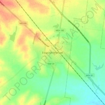Estación Manuel topographic map, elevation, terrain