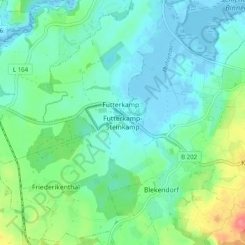Futterkamp-Steinkamp topographic map, elevation, terrain