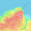 kashubia topographic map, elevation, terrain