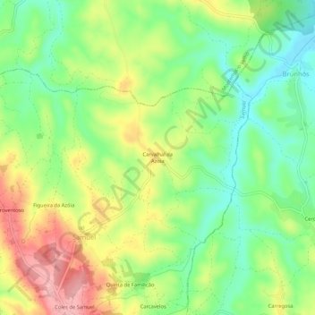 Carvalhal da Azoia topographic map, elevation, terrain