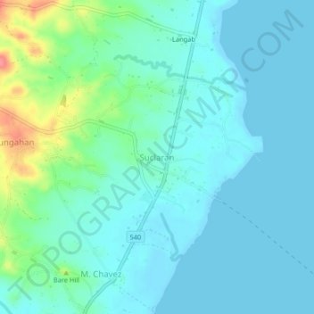 Suclaran topographic map, elevation, terrain