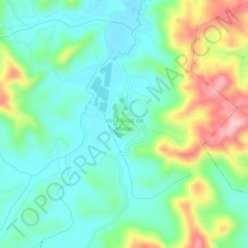 Vera Cruz de Minas topographic map, elevation, terrain