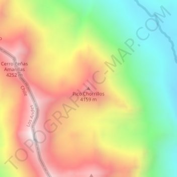 Pico Chorrillos topographic map, elevation, terrain