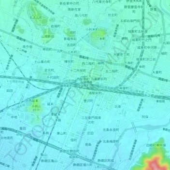 豆腐町 topographic map, elevation, terrain