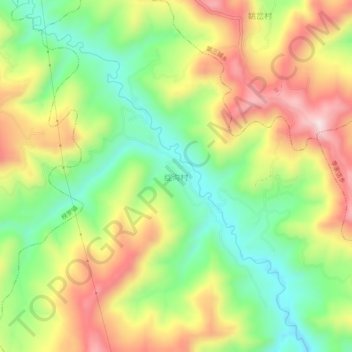 绽沟村 topographic map, elevation, terrain
