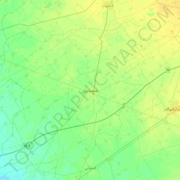 Samundri topographic map, elevation, terrain