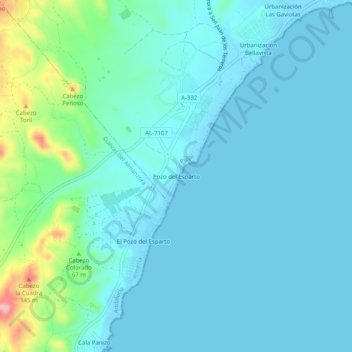 Pozo del Esparto topographic map, elevation, terrain