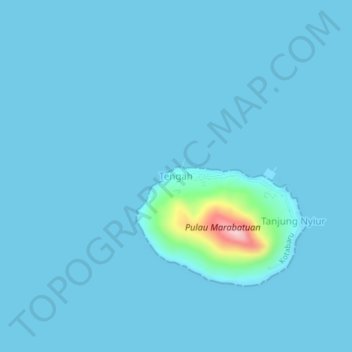 Tengah topographic map, elevation, terrain