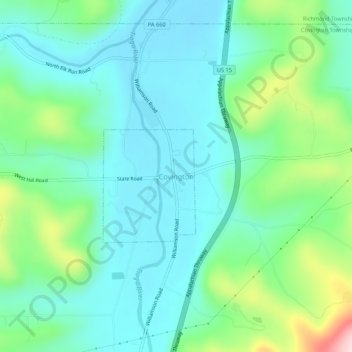 Covington topographic map, elevation, terrain