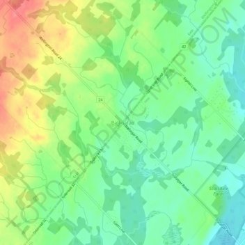 Ballinafad topographic map, elevation, terrain