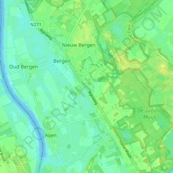 Bergsche Heide topographic map, elevation, terrain