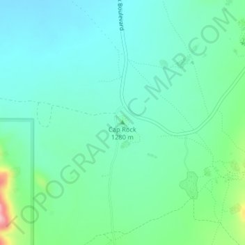 Cap Rock topographic map, elevation, terrain