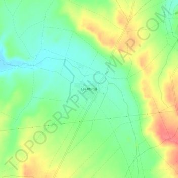 San Marcial topographic map, elevation, terrain