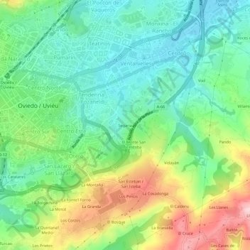 Segaria topographic map, elevation, terrain