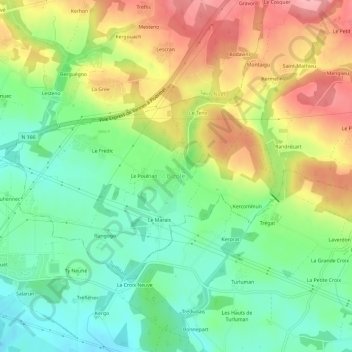 Bizole topographic map, elevation, terrain