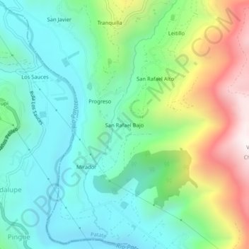 San Rafael Bajo topographic map, elevation, terrain