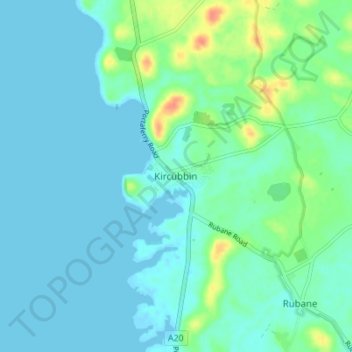 Kircubbin topographic map, elevation, terrain