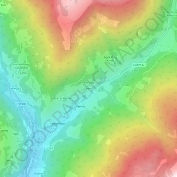 Hien topographic map, elevation, terrain