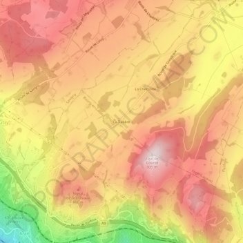 La Tuilière topographic map, elevation, terrain