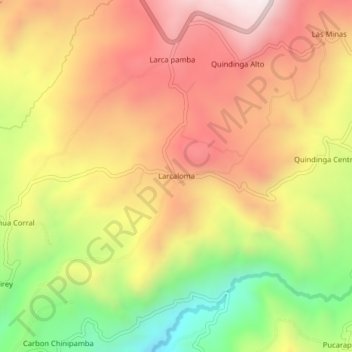 Larcaloma topographic map, elevation, terrain