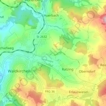 Traxing topographic map, elevation, terrain