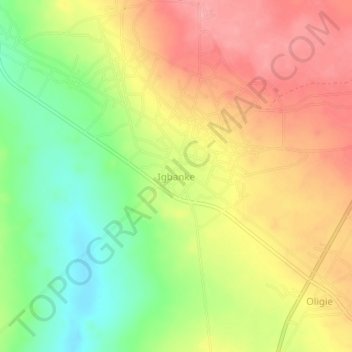 Igbanke topographic map, elevation, terrain