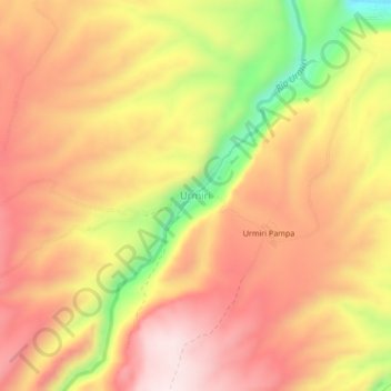 Urmiri topographic map, elevation, terrain