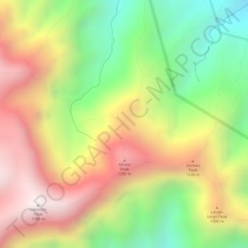 Bamboo Peak topographic map, elevation, terrain