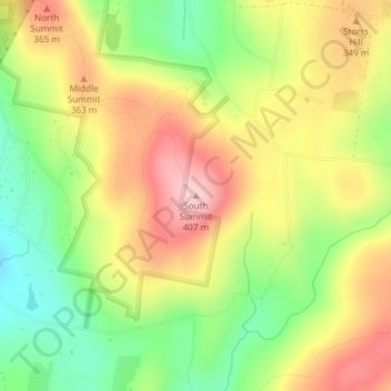 South Summit topographic map, elevation, terrain