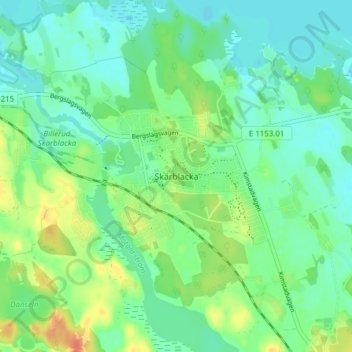 Skärblacka topographic map, elevation, terrain