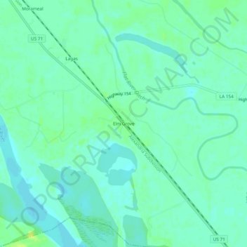 Elm Grove topographic map, elevation, terrain