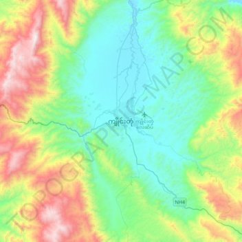 Kengtung topographic map, elevation, terrain