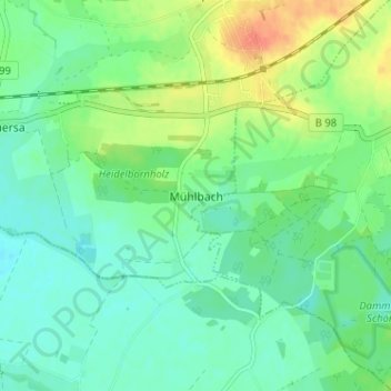 Mühlbach topographic map, elevation, terrain