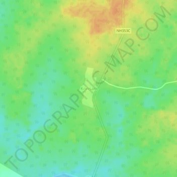 Konsari topographic map, elevation, terrain