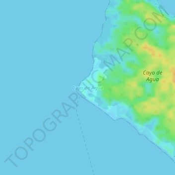 Cayo de Agua topographic map, elevation, terrain