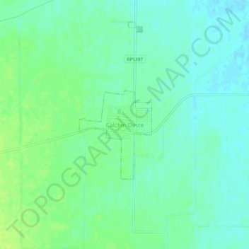 Calchín Oeste topographic map, elevation, terrain