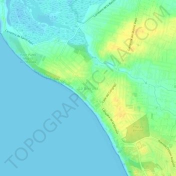 La Barrosa topographic map, elevation, terrain