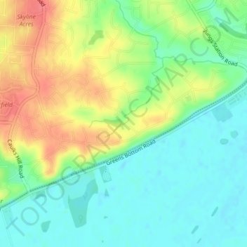 The Bluffs Lake Dam topographic map, elevation, terrain