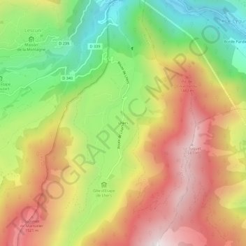 Lhers topographic map, elevation, terrain
