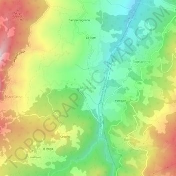 Morsiano topographic map, elevation, terrain