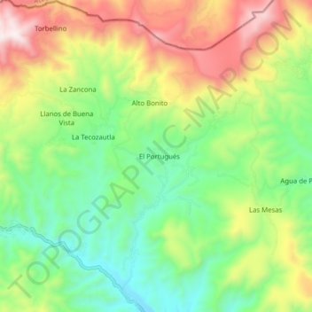 El Portugués topographic map, elevation, terrain