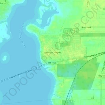 Lakewood Heights topographic map, elevation, terrain