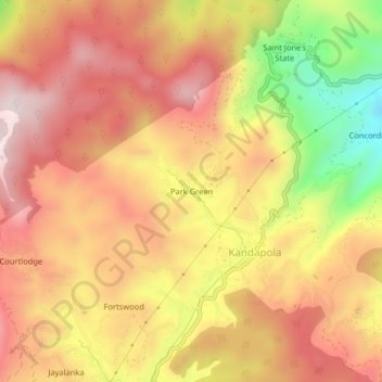 Park Green topographic map, elevation, terrain